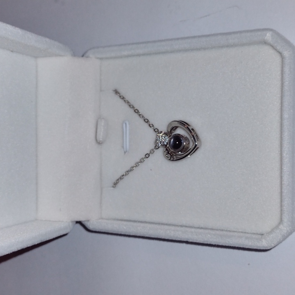 "I Love You" Sterling Silver heart pendant